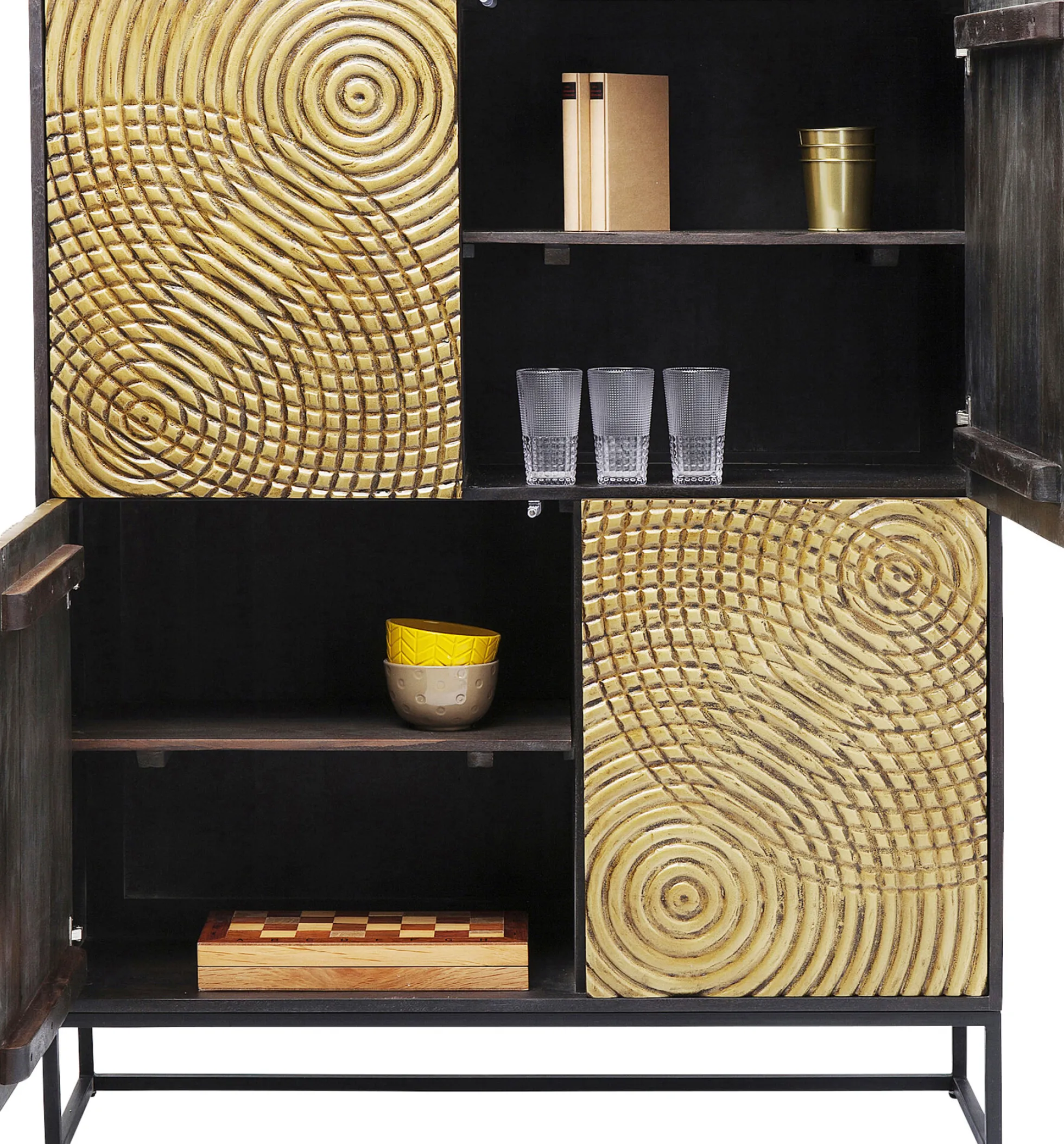Komoda Circulo 120x150 cm czarno-złota