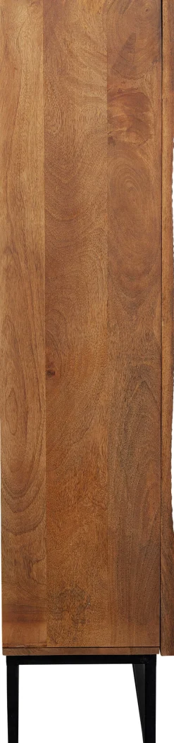 Komoda drewniana 2-drzwiowa boho podstawa czarna 76x140 cm