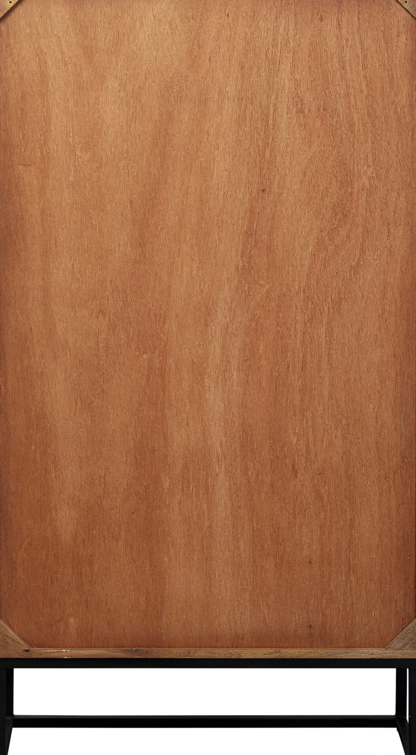 Komoda drewniana 2-drzwiowa boho podstawa czarna 76x140 cm