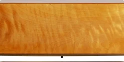 Komoda 3-drzwiowa fornir orzechowy nogi złote stalowe 160x78 cm front efekt 3D