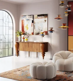 Komoda 3-drzwiowa z litego drewna mango 200x88 cm