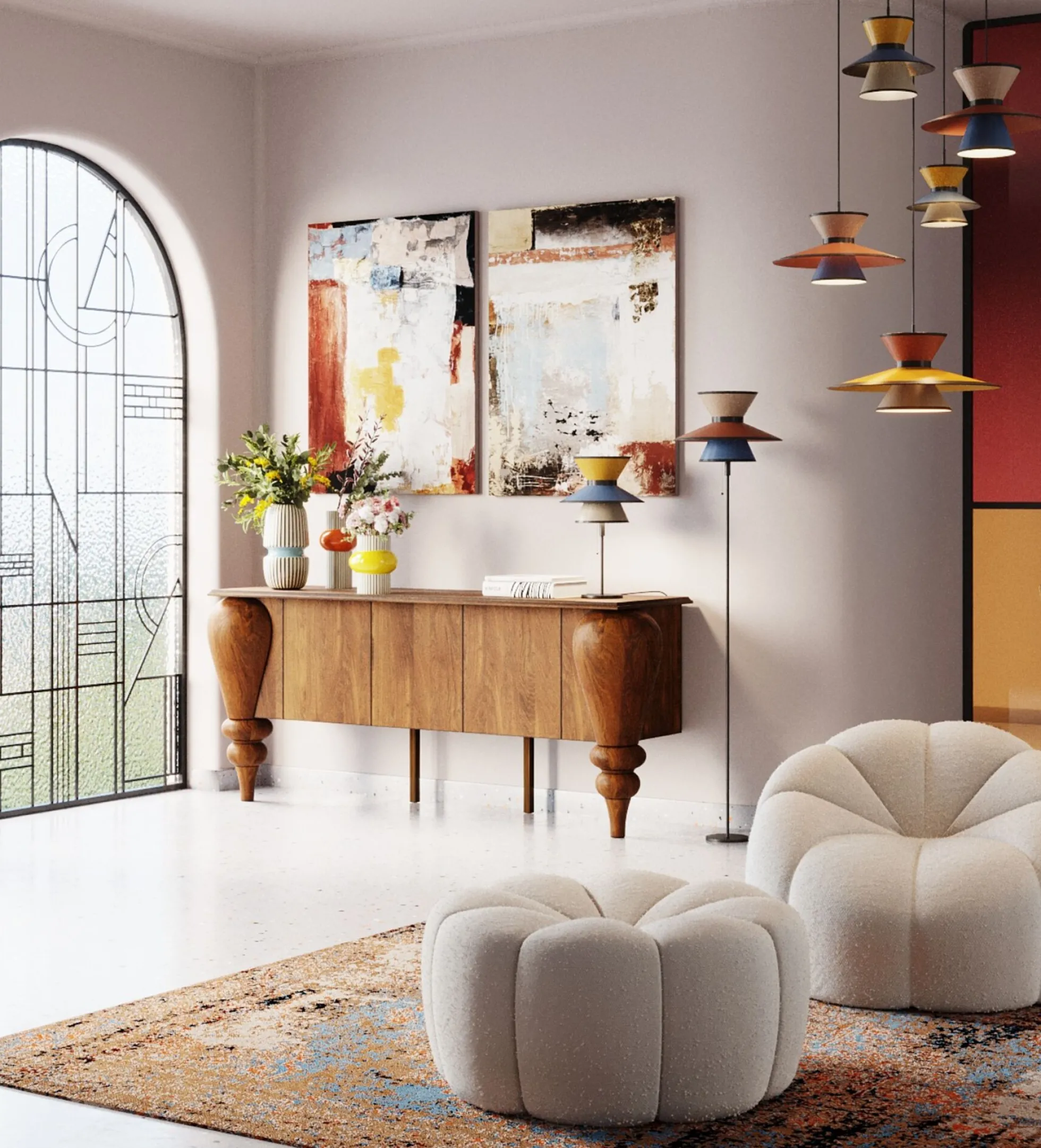 Komoda 3-drzwiowa z litego drewna mango 200x88 cm