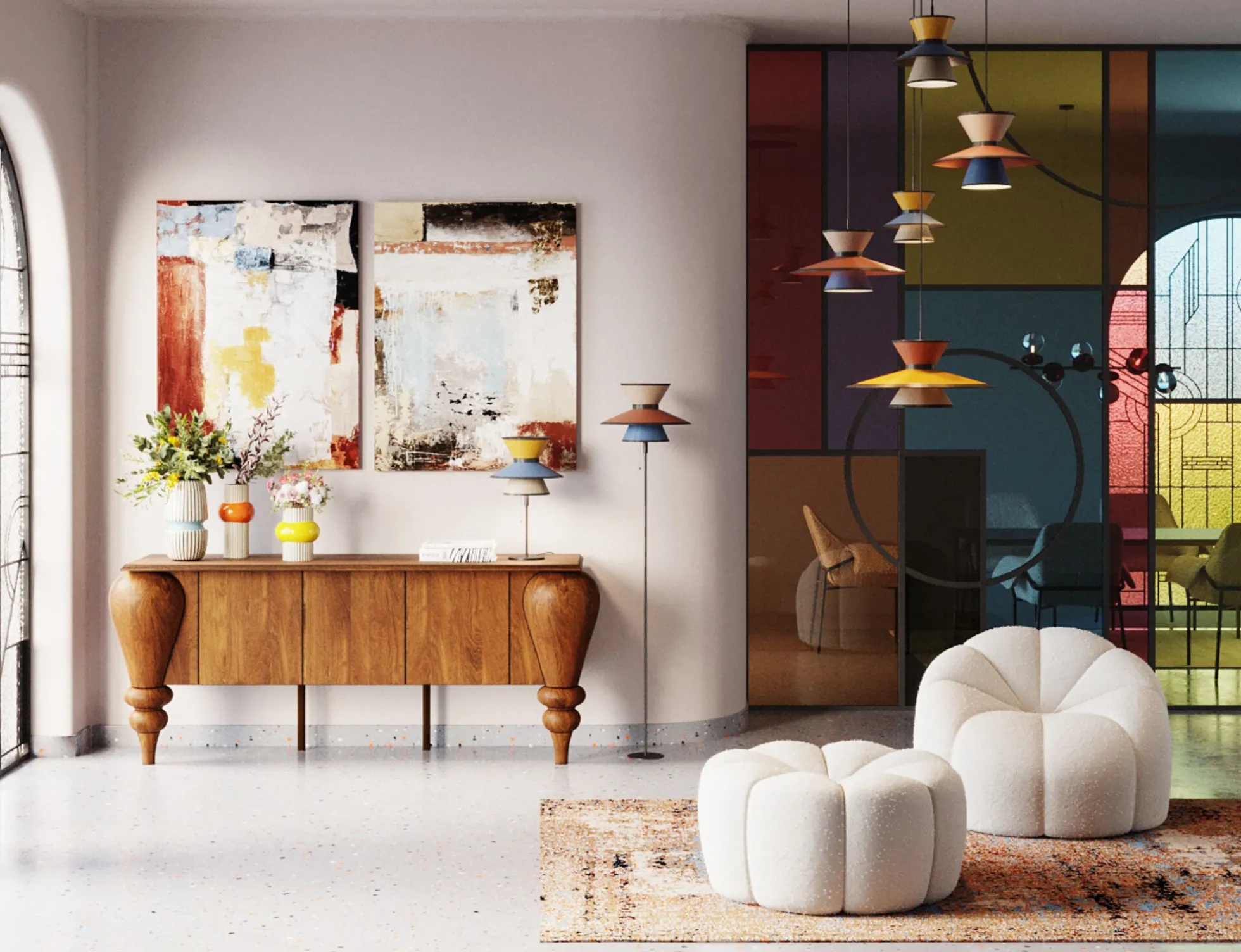 Komoda 3-drzwiowa z litego drewna mango 200x88 cm