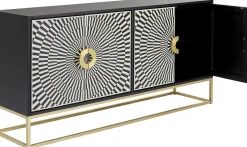 Komoda Electro 160x80 cm czarno-biała