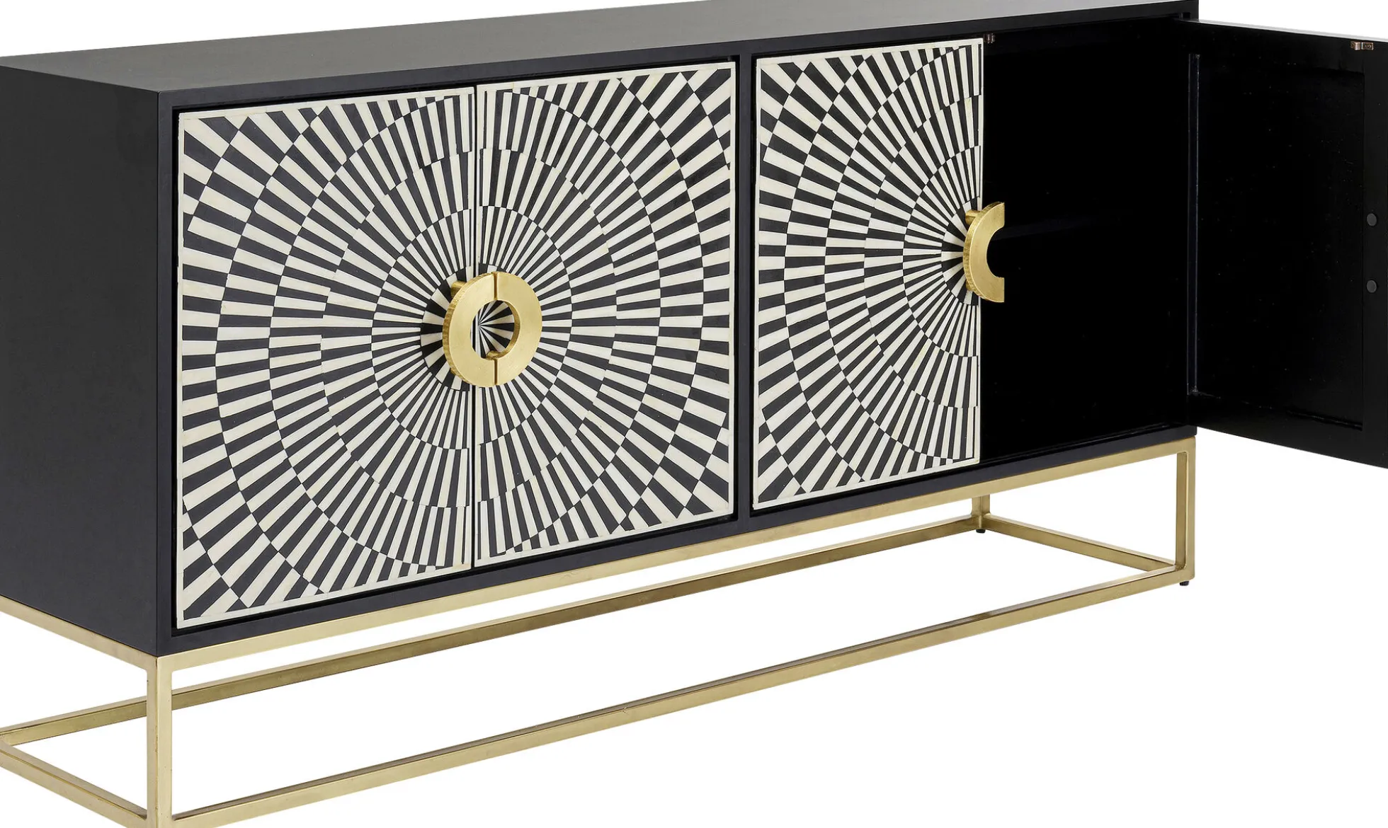 Komoda Electro 160x80 cm czarno-biała