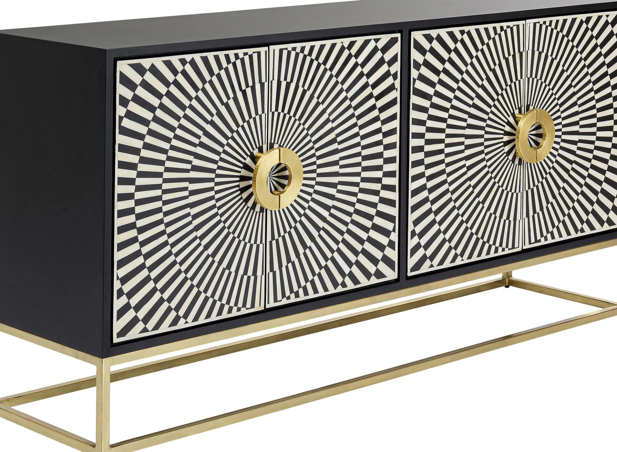 Komoda Electro 160x80 cm czarno-biała