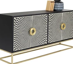 Komoda Electro 160x80 cm czarno-biała
