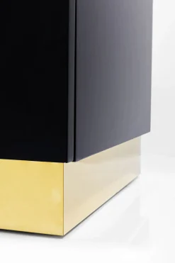 Komoda glamour czterodrzwiowa czarno-złota 165 cm