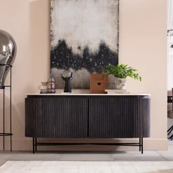 Komoda Glenn 160x75 cm biało-szara
