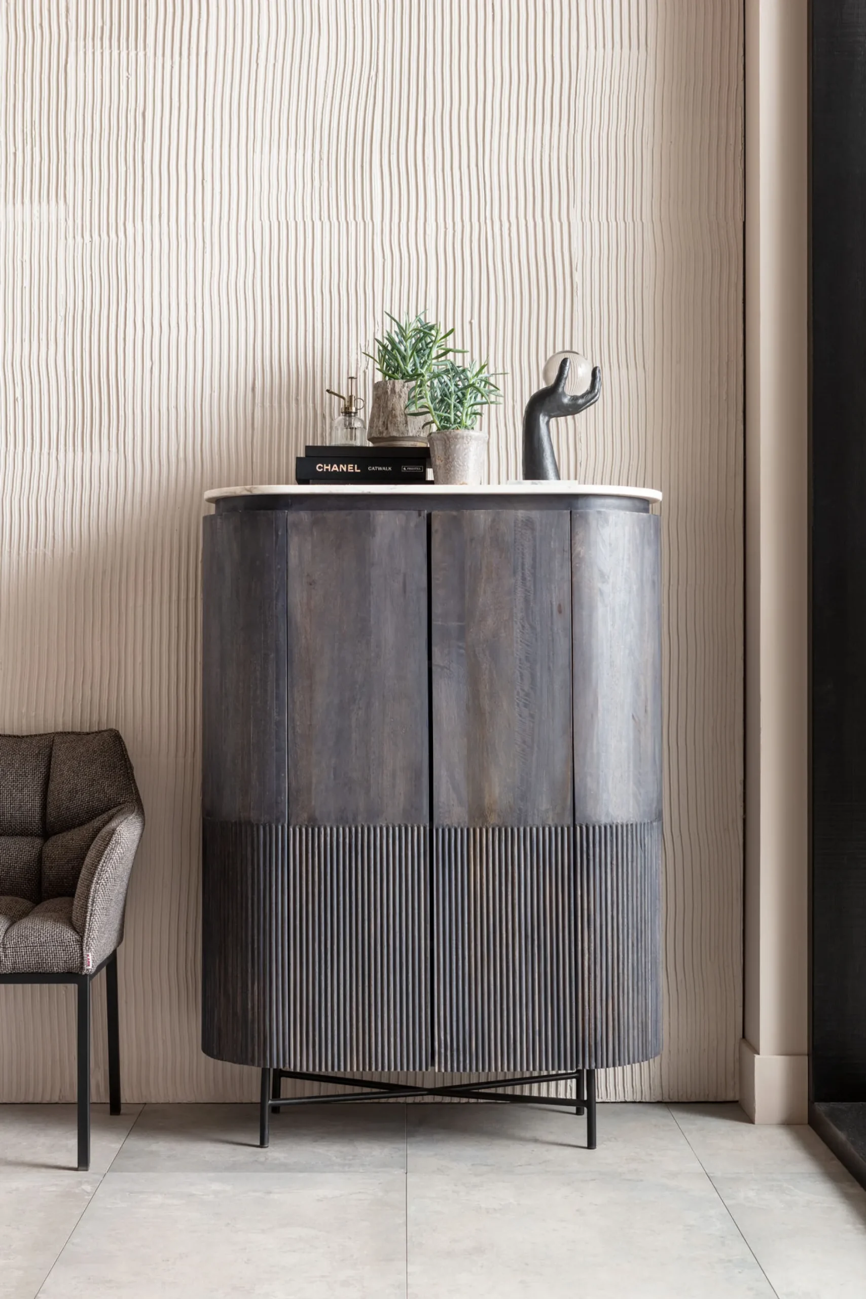 Komoda Glenn 100x138 cm ciemnoszara