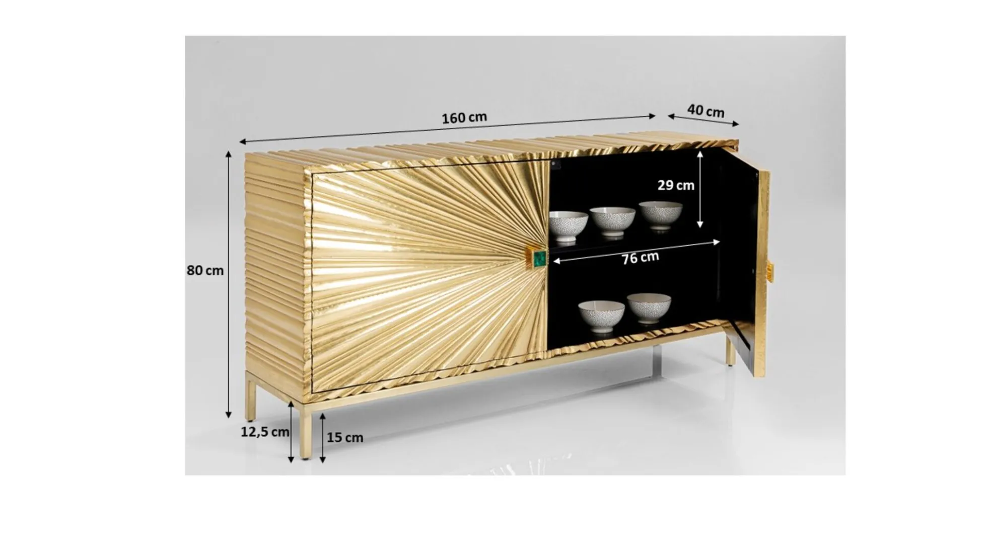 Komoda Illumino 160x80 cm złota