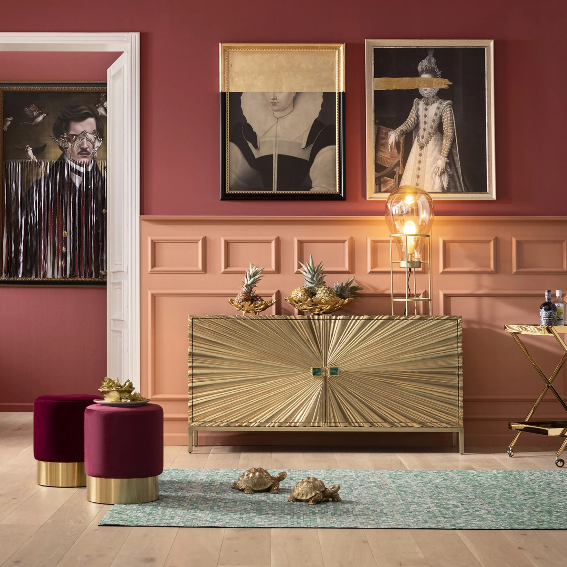 Komoda Illumino 160x80 cm złota