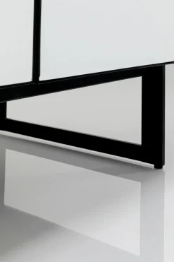 Komoda lustrzana 4-drzwiowa nogi czarne 160x80 cm