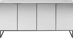 Komoda lustrzana 4-drzwiowa nogi czarne 160x80 cm
