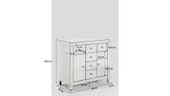 Komoda Luxury 88x84 cm lustrzana