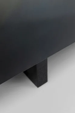 Komoda nowoczesna 4-drzwiowa do salonu front czarno-złoty 160x78 cm