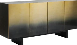 Komoda nowoczesna 4-drzwiowa do salonu front czarno-złoty 160x78 cm