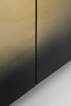 Komoda nowoczesna 4-drzwiowa do salonu front czarno-złoty 160x78 cm