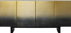 Komoda nowoczesna 4-drzwiowa do salonu front czarno-złoty 160x78 cm