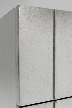 Komoda srebrno złota z szufladami i uchwytami 106x89 cm