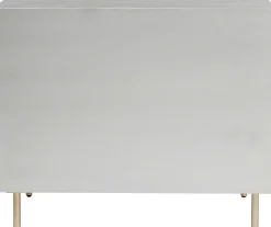 Komoda srebrno złota z szufladami i uchwytami 106x89 cm