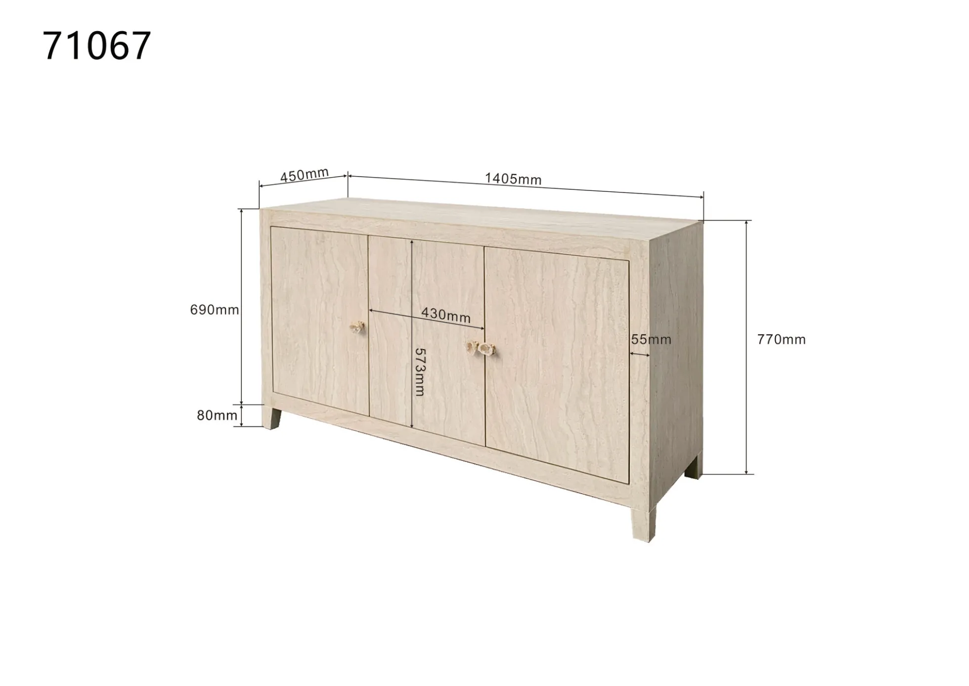 Komoda Travertino 140x77cm