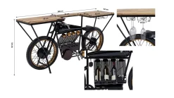 Konsola - barek Motorbike 180x43 cm czarna