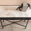 Konsola Glenn 100x32 cm blat marmur