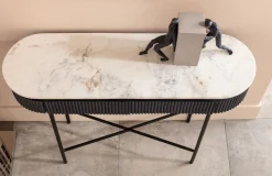 Konsola Glenn 100x32 cm blat marmur