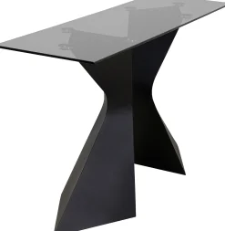Konsola Gloria 140x45 cm czarna - blat szklany
