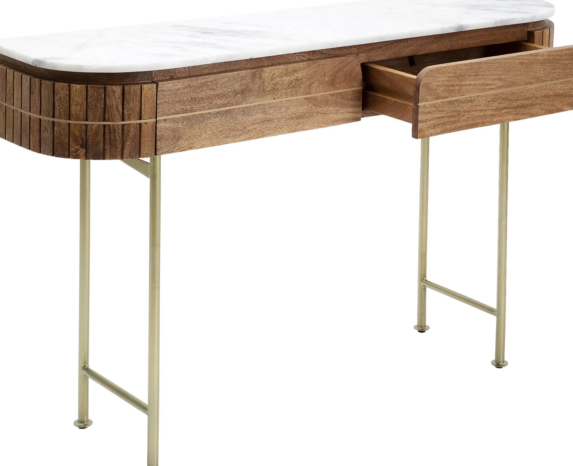 Konsola Grace 100x30 cm drewno mango - blat marmur