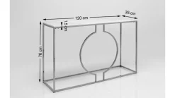 Konsola Miami Loft 120x35 cm czarna - blat marmur