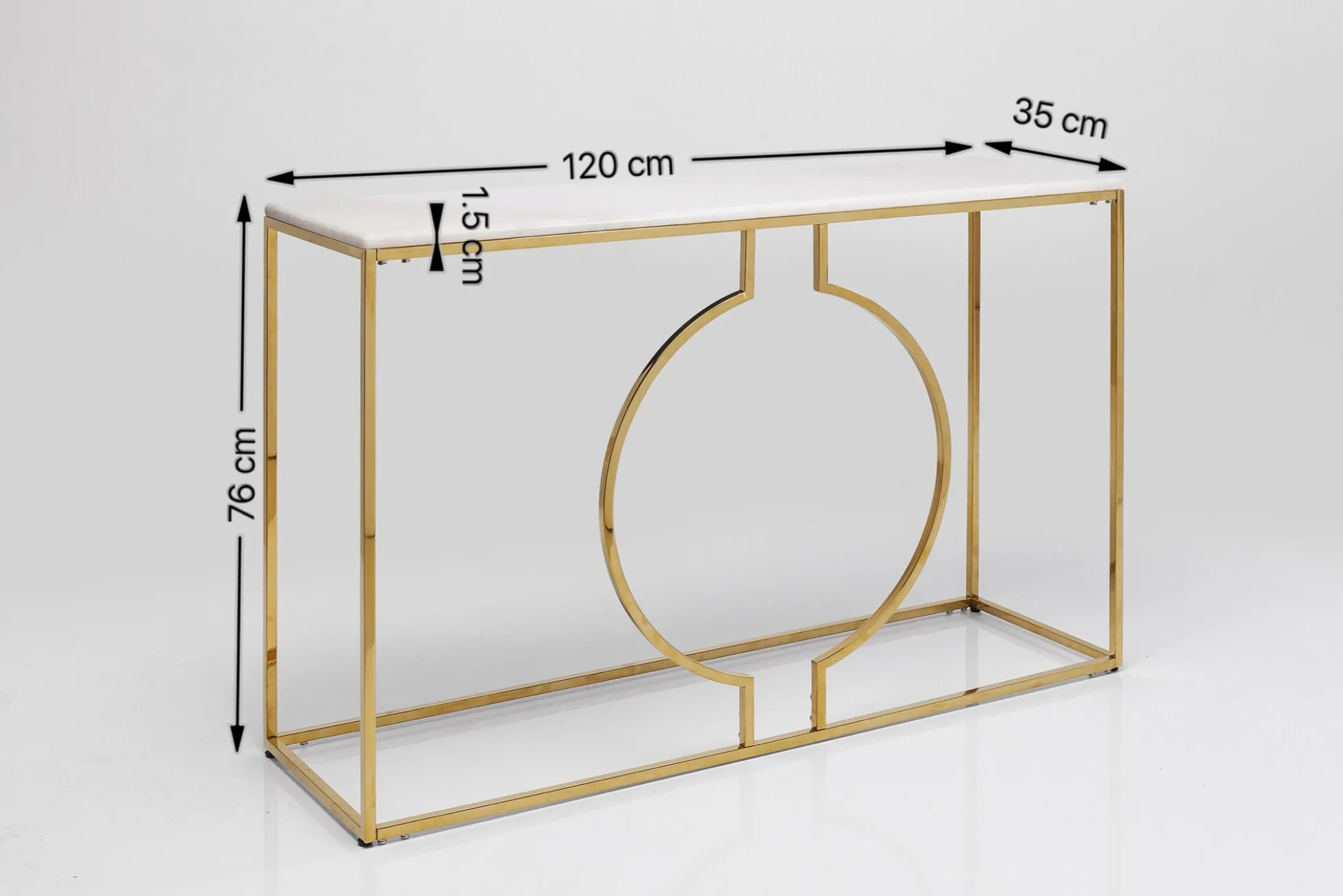Konsola Miami Loft 120x35 cm złoto-biała