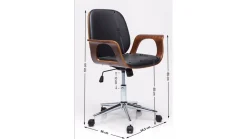 Krzesło biurowe Patron 67x101 cm czarno-orzechowe ekoskóra