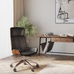 Krzesło biurowe Rouven 59x112 cm czarno-brązowe