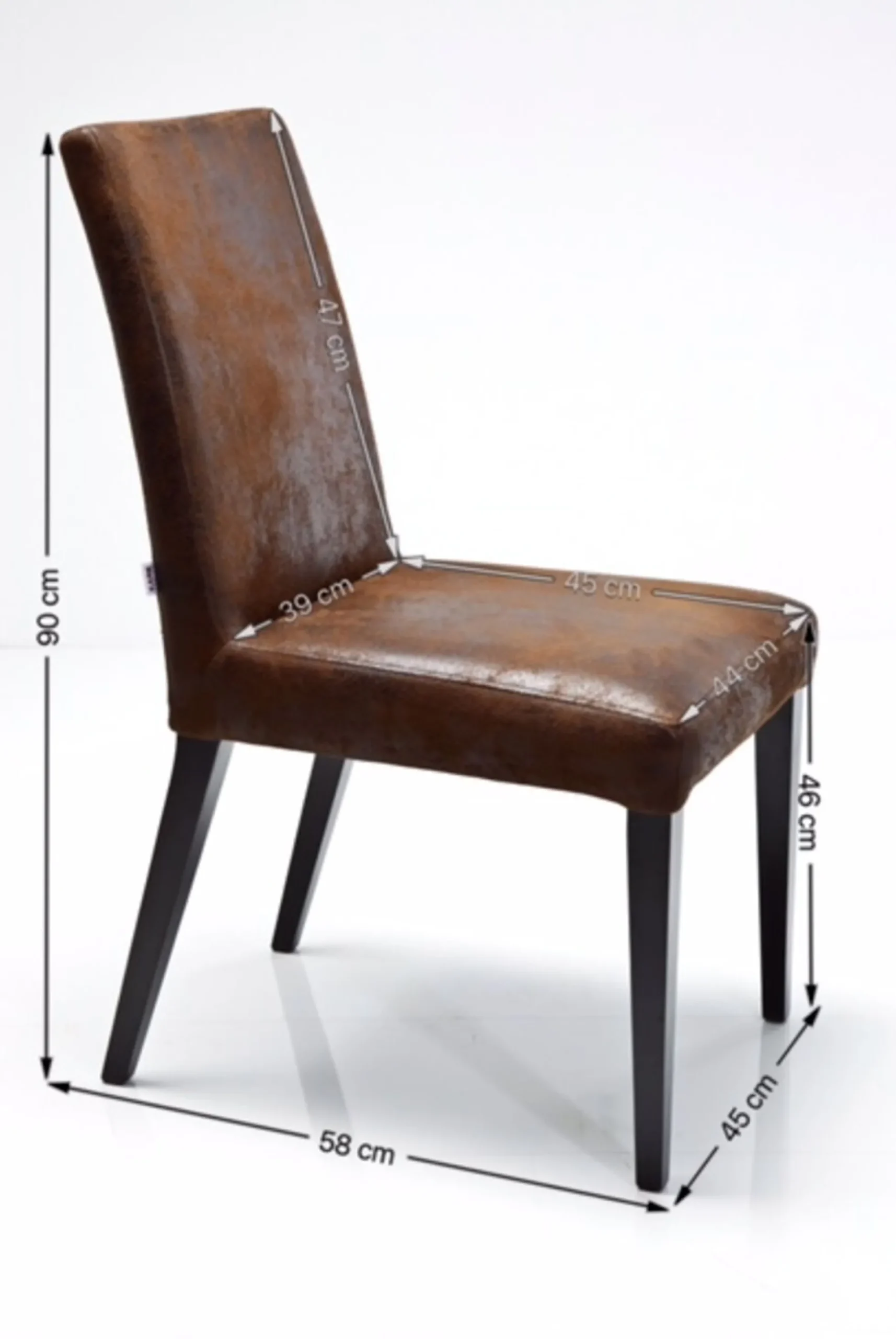Krzesło Casual Vintage 45x90 cm brązowe ekoskóra
