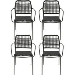 Krzesło Madagascar Czarne 4/Set