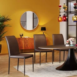 Krzesło Milano 47x91 cm brązowe skóra mielona