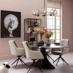 Krzesło obrotowe z podłokietnikami Amira 50x87 cm beżowe