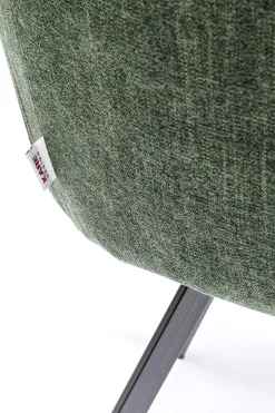 Krzesło obrotowe z podłokietnikami zielone nogi czarne 62x83 cm