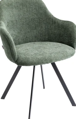 Krzesło obrotowe z podłokietnikami zielone nogi czarne 62x83 cm