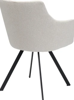 Krzesło obrotowe z podłokietnikami Coco 53x84 cm kremowe