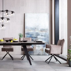 Krzesło obrotowe z podłokietnikami Chelsea 65x90 cm szare