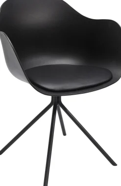 Krzesło obrotowe z podłokietnikami Bel Air 58x78 cm czarne ekoskóra