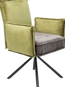 Krzesło z podłokietnikami Chelsea 65x90 cm szaro-zielone