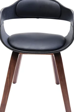 Krzesło z podłokietnikami Costa 52x71 cm czarne ekoskóra