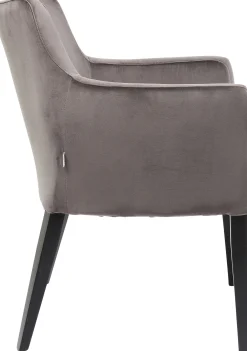 Krzesło z podłokietnikami Mode Velvet 60x87 cm szare
