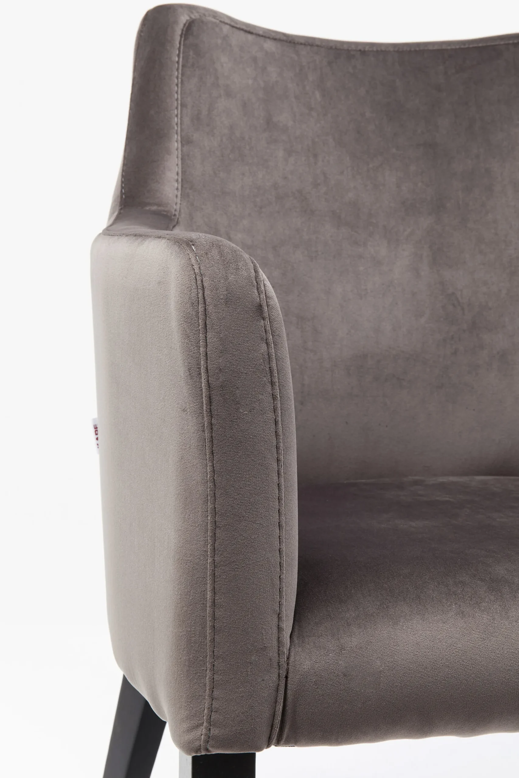 Krzesło z podłokietnikami Mode Velvet 60x87 cm szare