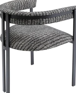 Krzesło z podłokietnikami Paris S&P 58x71 cm czarno-białe