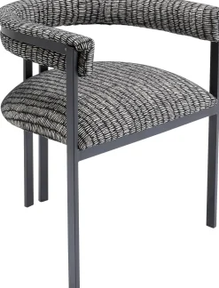 Krzesło z podłokietnikami Paris S&P 58x71 cm czarno-białe